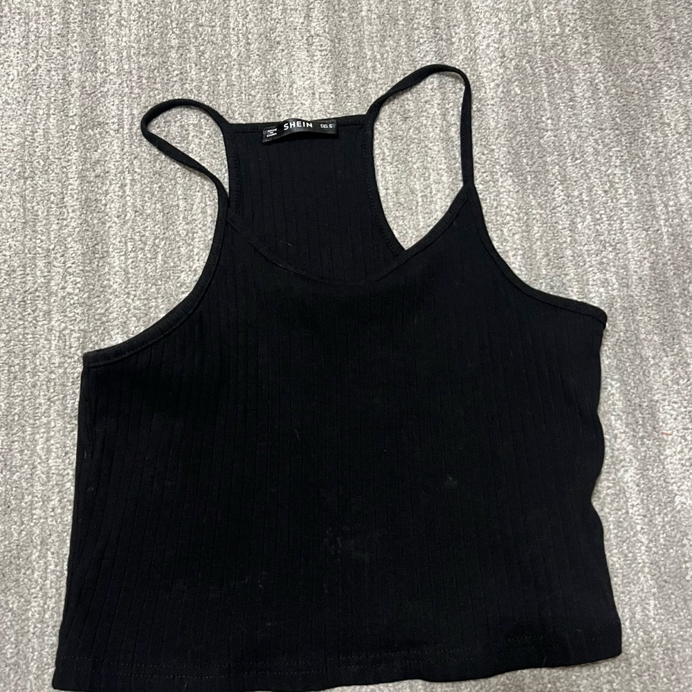SHEIN Black Ribbed Camisole Top